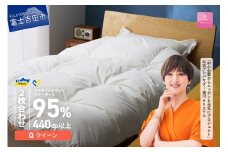 【甲州羽毛2枚合わせふとん】ウクライナホワイトマザーグース 95%抗菌の糸 ホワイト（クイーン) ふとんカバー付 羽毛布団 布団 ふとん 寝具 羽毛ふとん 2枚合わせふとん 回収キット付き 山梨 富士吉田