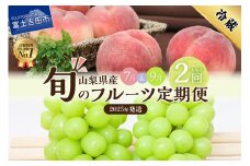 【2025年発送】【2回お届け！】旬のフルーツ定期便（もも・シャインマスカット） 果物 桃 シャインマスカット 山梨県産 フルーツ 定期便 旬 2025年発送 高級 山梨 富士吉田市