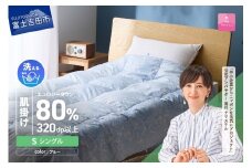 【甲州羽毛肌掛けふとん】ジャブジャブ洗える羽毛肌掛けふとん シングル（ブルー）