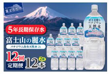 【12か月お届け】富士北麓のバナジウム天然水 2L 12本 防災 備蓄 防災グッズ 保存 ストック 山梨 富士吉田