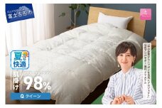 【甲州羽毛ふとん】肌掛けシルクジャガード手選別アイダーダウン（クイーン） 夏用 羽毛ふとん 掛け布団 シルクジャガード 肌掛け 布団 アイダーダウン 山梨 富士吉田