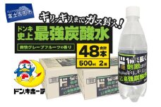 ド情熱価格 強炭酸水 グレープフルーツ味 500ml×48本（2ケース）強炭酸水 炭酸 炭酸水 割り材 フレーバー 防災 山梨 富士吉田