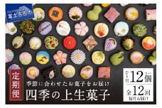 四季の彩 上生菓子(12個セット) 12回 定期便 【富士夢和菓子】  生菓子 和菓子 餡 スイーツ デザート 12ヶ月 定期便 山梨 富士吉田