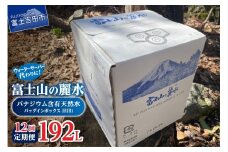 【12か月お届け】富士山の麗水定期便 ８L×２箱  天然水 富士山 定期便 水 ミネラルウォーター 防災 備蓄 ストック 保存 防災グッズ 山梨 富士吉田