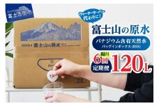 【年6回・隔月お届け】バナジウム天然水定期便 富士山の原水 20L BIB  備蓄 防災 ストック 防災グッズ 保存 山梨 富士吉田