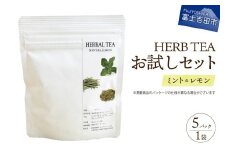 【メール便発送】ハーブティーお試しセット（ミント＆レモン）ティーバッグ5個  ミント レモン 柑橘系ハーブ セット ノンカフェイン SDGs 山梨 富士吉田