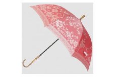 【槙田商店】晴雨兼用長傘　kirie バラ　フレンチレッド 傘 かさ 雨具 高級 晴雨 兼用 UV 日焼け ギフト ファッション  日傘 プレゼント 化粧箱 老舗