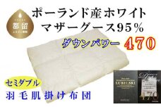 【ポーランド産マザーグース９５％】羽毛肌布団セミダブル１７０×２１０ｃｍ【ダウンパワー４７０】 かけ布団  羽毛 肌掛け布団 