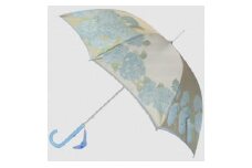 【槙田商店】晴雨兼用長傘　絵おり　紫陽花　ベージュ 日傘 UV プレゼント 化粧箱 ギフト 老舗