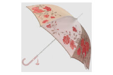 【槙田商店】晴雨兼用長傘　絵おり　薔薇（ばら）ベージュ 日傘 UV プレゼント 化粧箱 ギフト 老舗