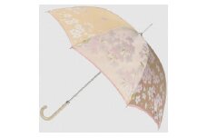 【槙田商店】晴雨兼用長傘　絵おり　桜　ベージュ 日傘 UV プレゼント 化粧箱 ギフト 老舗