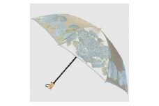【槙田商店】晴雨兼用折りたたみ傘　絵おり　紫陽花　ベージュ 日傘 UV プレゼント 化粧箱 ギフト 老舗