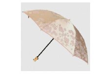 【槙田商店】晴雨兼用折りたたみ傘　絵おり　桜　ベージュ 日傘 UV プレゼント 化粧箱 ギフト 老舗