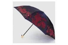 【槙田商店】晴雨兼用折りたたみ傘　絵おり　大ばら　ネイビー 日傘 UV プレゼント 化粧箱 ギフト 老舗