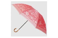 【槙田商店】晴雨兼用折りたたみ傘　kirie 　バラ　フレンチレッド 傘 かさ 雨具 高級 晴雨 兼用 UV 日焼け ギフト ファッション  日傘 プレゼント 化粧箱 老舗