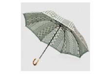 【槙田商店】晴雨兼用折りたたみ傘　kirie ドットとストライプ　フォレストグリーン 傘 かさ 雨具 高級 晴雨 兼用 UV 日焼け ギフト ファッション  日傘 プレゼント 化粧箱 老舗