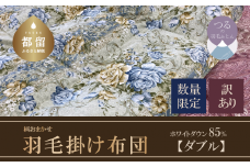【数量限定・訳あり】【本掛け布団】羽毛本掛け布団　ホワイトダウン８５％使用（ダブル：１９０ｃｍｘ２１０ｃｍ）【サンモト】｜色柄お任せ ワケあり 羽毛布団 掛け布団 訳アリ 羽毛ふとん 羽毛掛けふとん 羽毛掛け布団