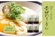 【期間限定】冷しぶっかけ吉田のうどん3人用平袋 ×4パック【平井屋】冷やし麺　冷やしうどん　ご当地麺　うどん