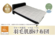 【肌掛け布団】羽毛肌掛け布団　ダウン80％　（クイーン：210cm×210cm）【リユース羽毛】【ＲＥＲＥＸ】 ｜ 肌掛け 羽毛 ダウン