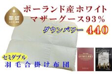 【合掛け布団】ポーランド産マザーグース93％ 羽毛合掛け布団（セミダブル：170cm×210cm）（ダウンパワー440）【サカキュー】｜羽毛布団 羽毛ふとん 羽毛掛けふとん 合い掛け布団 合い掛けふとん