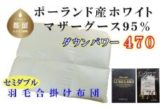 羽毛合い掛け布団ポーランド産マザーグース９５％ 合掛け セミダブル170×210cm dp470