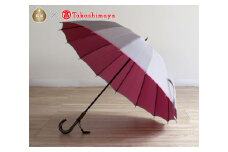 【小宮商店】甲州織「かさね」雨晴兼用長傘（グレー／ローズピンク）【高島屋選定品】｜甲州織 甲州織傘 晴雨兼用傘 ＵＶカット加工 撥水加工 耐水加工 レディース
