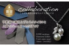 ご夫婦セット（ネクタイ3本&ジュエリー） 甲州織物ネクタイ（3set-N1） &淡水パール&0.08ct ダイヤモンドネックレス（RP-MN-0187）【リズプラス】