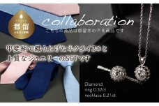 ご夫婦セット（ネクタイ3本&ジュエリー） 甲州織物ネクタイ（3set-N3） & pt900 ダイヤモンリング0.32ct & ネックレス0.21ct 豪華2点セット （set677-971）【リズプラス】
