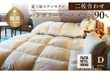 富士屋ホテル×kokiku ダブル 羽毛布団 【二枚合わせ】ハンガリーグースダウン90％ 羽毛 掛け布団 ホテル仕様 上質 天然素材 コットンサテン ハンガリー産 グース ダウン 快眠 安眠 睡眠の質 都留市 山梨県 羽毛ふとん ふとん