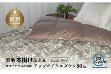 【富士新幸謹製】「サステナブルな羽毛布団」シングル 本掛けふとん［ラーチ］ アップサイクルダウン　羽毛布団　羽毛ふとん　来客用　ふとん　寝具　軽量　ケース入り