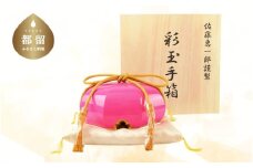 【佐藤木工】彩玉手箱 ポップカラー 京組紐 金沢箔（ピンク）
