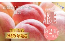 【2026年先行予約】山梨県都留市産 桃詰合せ 2.0kg (5～8玉) | 厳選 品種 おまかせ もも モモ 日川白鳳 あさま なつっこ 夢みずき あかつき スイーツ ピーチ フルーツ デザート お祝い プレゼント くだもの 甘い 糖度  【アズールヤード】