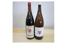山梨市産一升瓶ワイン　赤白2本セット3【1042469】