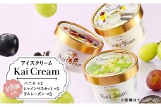 やまなし産の大粒ぶどう、シャインマスカット入りアイスクリーム『KaiCream』8個入り【1132214】
