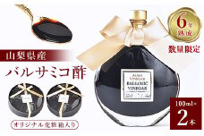 ＜数量限定＞濃厚で芳醇な味わい!6年熟成・山梨県産バルサミコ酢100ml×2本【1115336】