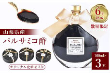 ＜数量限定＞濃厚で芳醇な味わい!6年熟成・山梨県産バルサミコ酢100ml×3本【1115337】