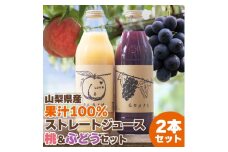 ＜2026年発送＞山梨産桃・ぶどうのストレートジュース セット 各1000ml 無濃縮 100%【1150443】