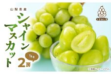 厳選　池田青果のシャインマスカット2房　1kg ふるさと納税【1370913】