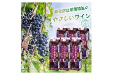 ワイン 酸化防止剤無添加のやさしいワイン 濃い赤 紙パック 1.8L 6本 セット_ ふるさと納税 ふるさと 赤ワイン お酒 酒 アルコール 山梨県 山梨市 山梨 人気 美味しい 送料無料【1466538】