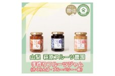 山梨 はぎふる 手作りフルーツジャム(さくらんぼ・桃・ブルーベリー) 3本セット (化粧箱入)【1482154】