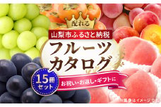 配れるフルーツカタログ15冊セット＜あとから選べるカタログギフト＞山梨セレクト_ カタログギフト カタログ ギフト 贈答 プレゼント 選べる 果物 くだもの フルーツ 山梨 贈り物 お返し お配り スイーツ 酒 サーモン 人気 おすすめ セレクト 【1485138】