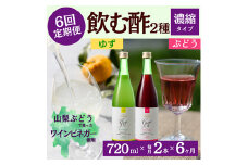 ＜毎月定期便＞飲む酢のイメージを変える!ドリンクビネガー2種(濃縮タイプ)720ml×2本全6回【4012016】