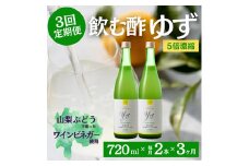 ＜毎月定期便＞飲む酢のイメージを変える!ドリンクビネガーゆず(5倍濃縮)720ml×2本全3回【4012019】