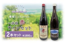 ＜山梨市産＞一升瓶赤白ワインセット【1490407】