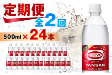 ＜毎月定期便＞＜2か月お届け＞炭酸水 ウィルキンソン タンサン 500ml 24本 2回 アサヒ飲料_ ふるさと納税 ふるさと 炭酸 炭酸水 強炭酸水 炭酸飲料 ペットボトル 飲料 山梨県 山梨市 山梨 人気 送料無料【4050008】