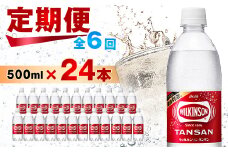 ＜毎月定期便＞＜6か月お届け＞ウィルキンソン タンサン 500ml＜24本入＞アサヒ飲料全6回_ 炭酸水 定期便 強炭酸 炭酸飲料 飲料 ペットボトル メーカー ストレート ソーダ 割材 ハイボール アウトドア キャンプ  常温 ランキング 人気 山梨 【4050014】