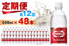 ＜毎月定期便＞＜12か月お届け＞ウィルキンソン タンサン 500ml＜24本入＞2箱 アサヒ全12回_炭酸水 定期便 強炭酸 炭酸飲料 飲料 ペットボトル メーカー ストレート ソーダ 割材 ハイボール アウトドア キャンプ 常温 ランキング 人気 山梨【4050020】