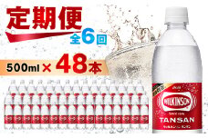 ＜毎月定期便＞＜6か月お届け＞ウィルキンソン タンサン 500ml＜24本入＞2箱 アサヒ飲料全6回_ 炭酸水 定期便 強炭酸 炭酸飲料 飲料 ペットボトル メーカー ストレート ソーダ 割材 ハイボール アウトドア キャンプ  常温 ランキング 人気 山梨 【4050019】