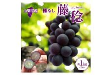 爽やかな甘み「山梨県山梨市産のぶどう 藤稔(ふじみのり) 2房 約1kg」【1513028】