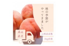 桃 2kg 秀品 山梨市産_桃 山梨 もも モモ フルーツ 果物 くだもの 山梨県 山梨市 山梨 ふるさと 人気 送料無料【1521022】
